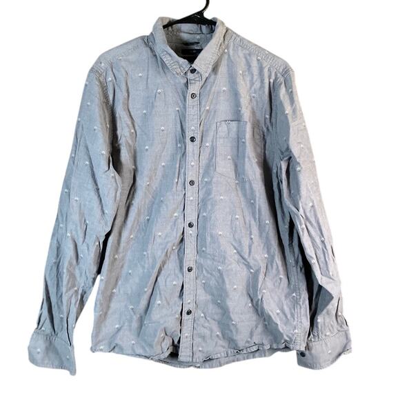 PrAna Mens Shirt Gray Slim Fit Casual Button Down Collared Long Sleeve Large - Picture 1 of 11
